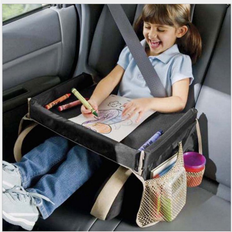 Travel Accessories Drawing - Autositz-Reisetablett für Kinder mit Sicherheitsgurten, Rücksitz-Organizer,