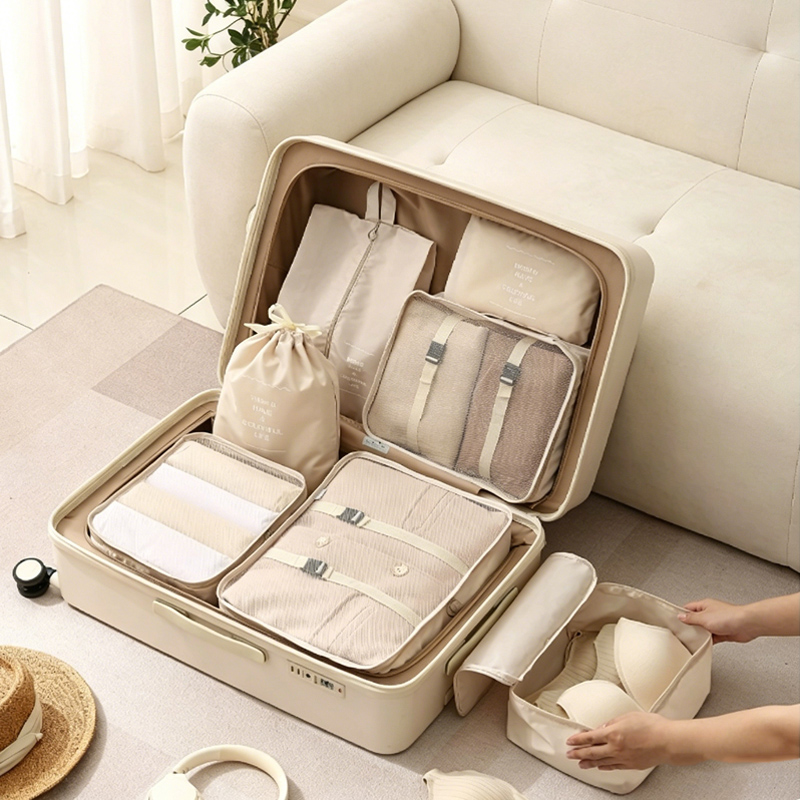Travel Packing Cube - 7-teiliges Packwürfel-Set - Reisegepäck-Organizer-Taschen für Kleidung,