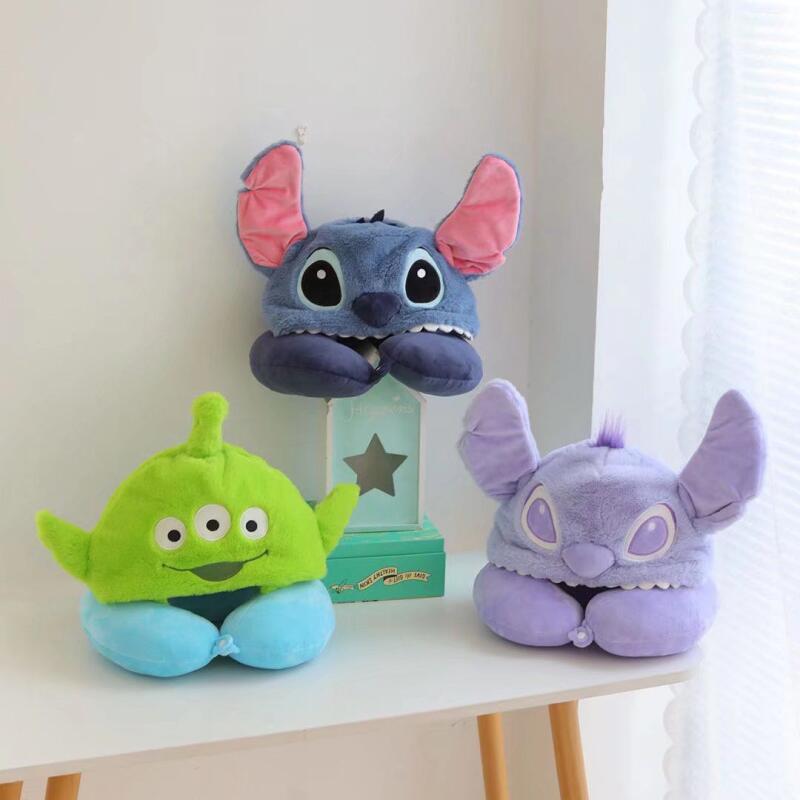Travel Pillow Inflatable - Disney Cute Stitch Alien U-förmiges Kissen,