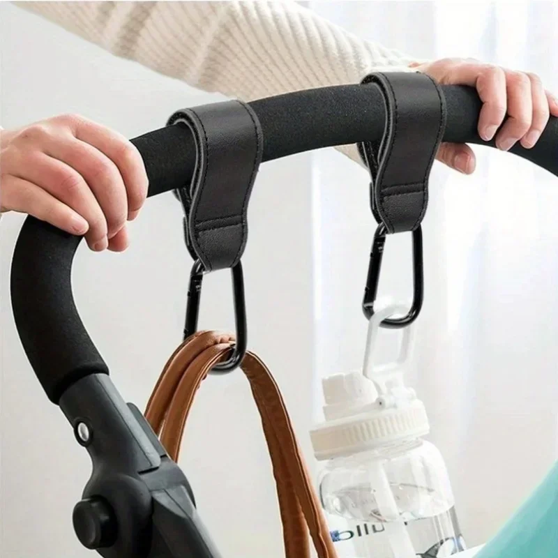 Travel Accessories For 10 Year Old Girl - Kinderwagen-Haken aus Modischem PU-Leder, Verstellbarer Kinderwagen-Organizer,