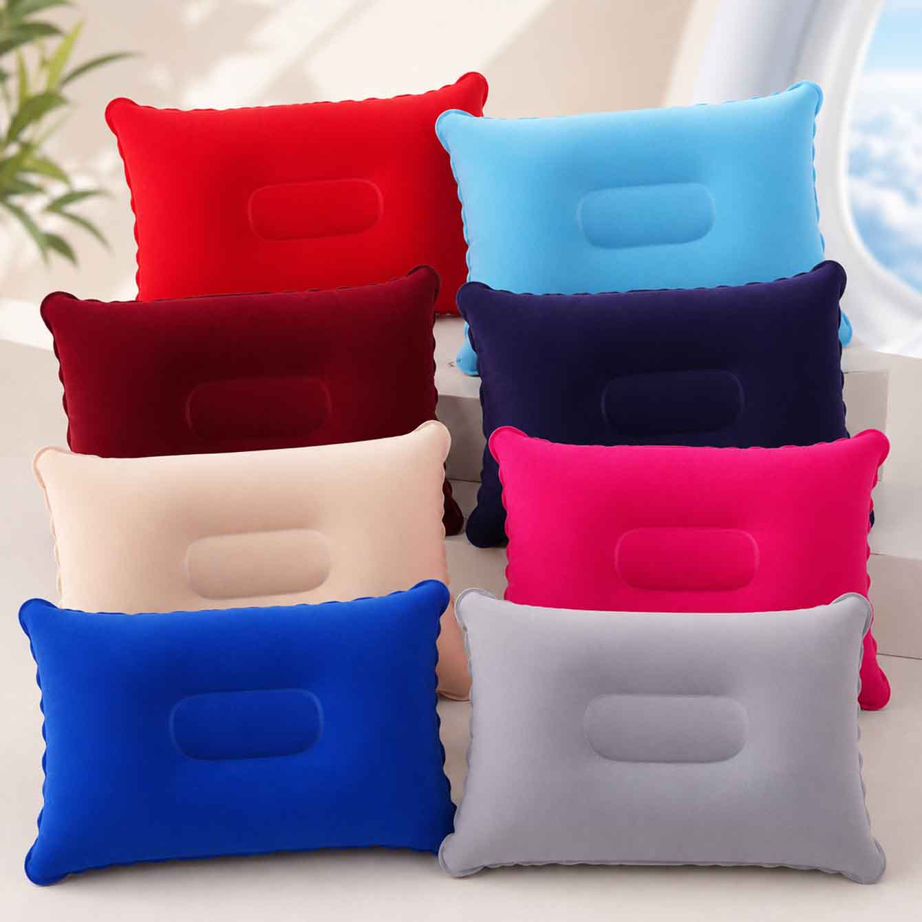 Travel Pillow Inflatable - 2er-Pack Ultraleichtes Aufblasbares Kissen Kleines Quadratisches
