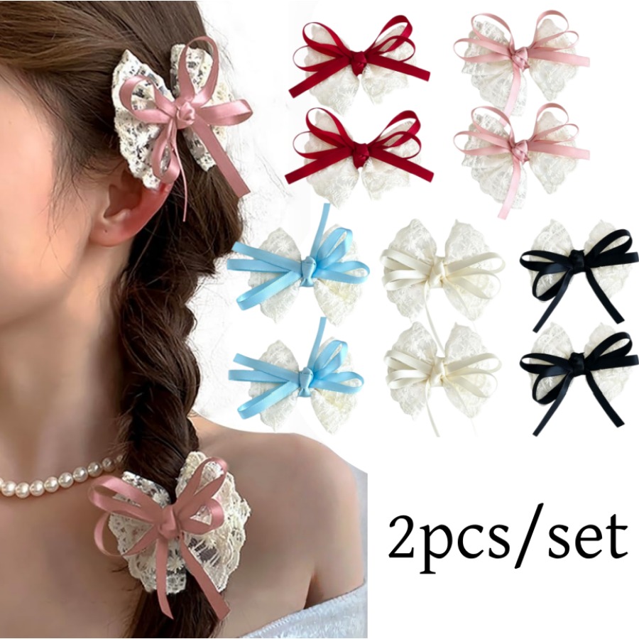 Travel Accessories For 10 Year Old Girl - 2 Stück/Set Niedliche Spitzen-Haarspangen Süße Bestickte