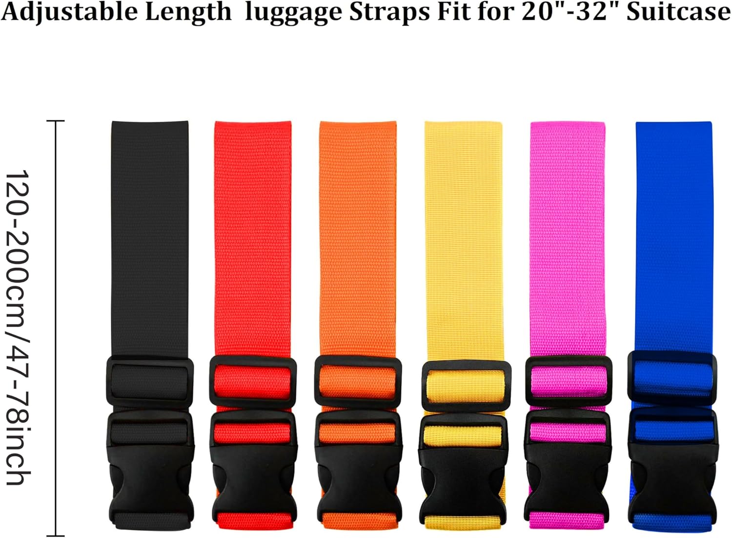 Travel Packing Cube - Farbenfrohe Verstellbare Gepäckgurte 2er-Pack Robuste Koffergurte