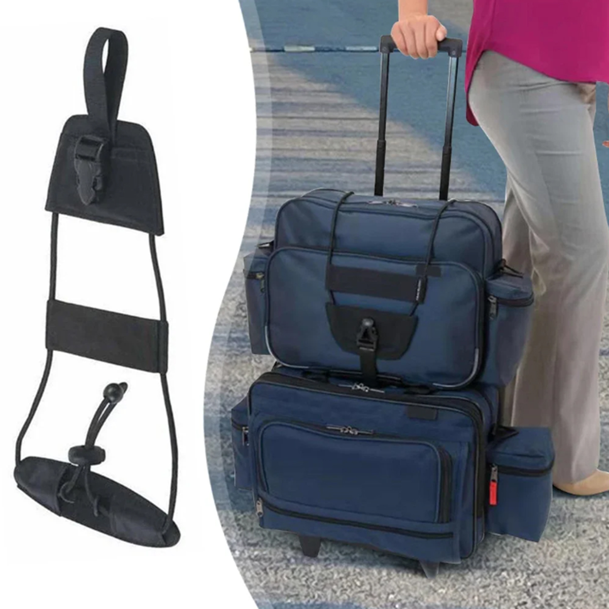 Travel Packing Cube - Reisegepäck-Verbindungsriemen, Robuster Nylon-Taschenhalter-Gürtel zum Anbringen von