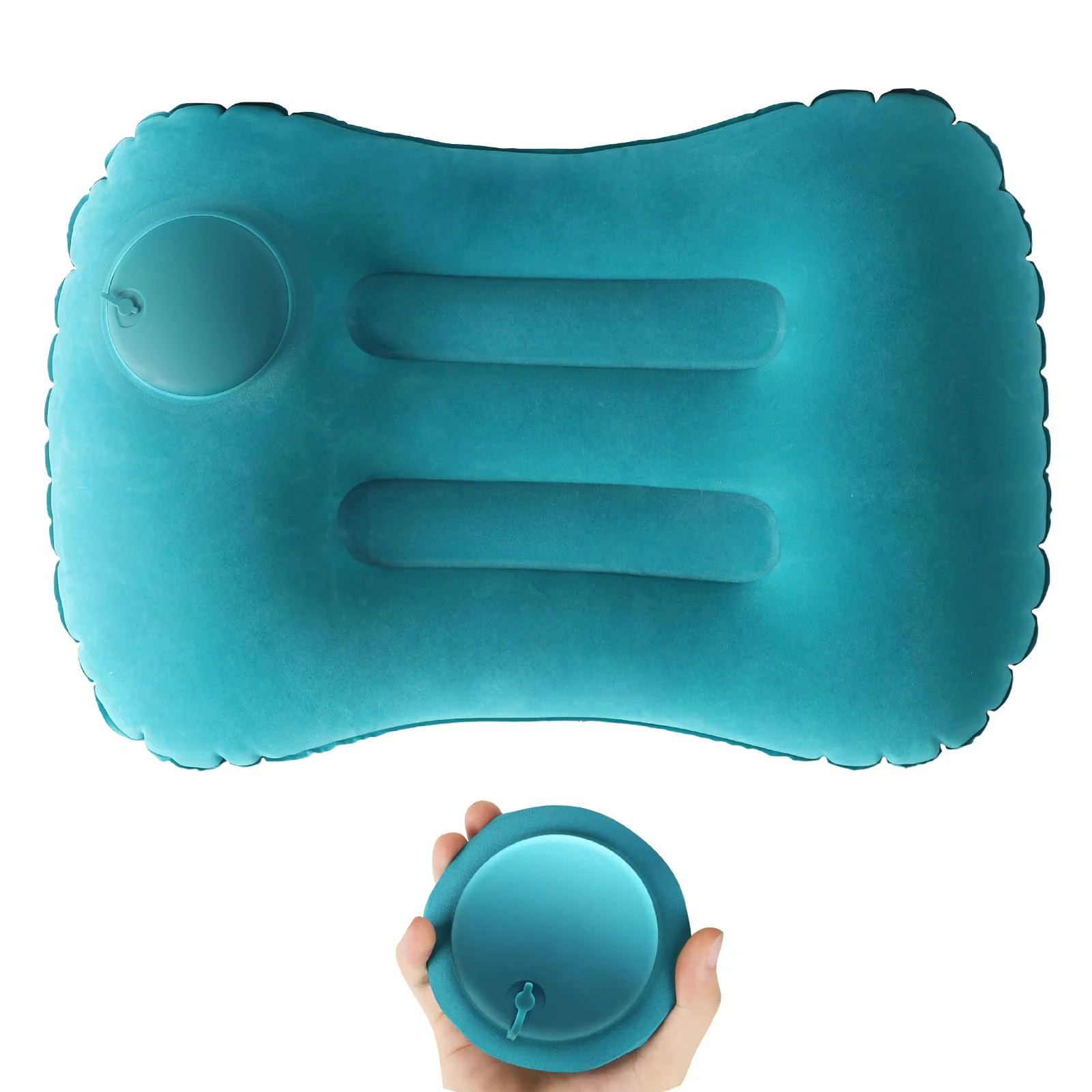 Travel Pillow Inflatable - Tragbares, bequemes aufblasbares Kissen, Campingkissen, Poolkissen,