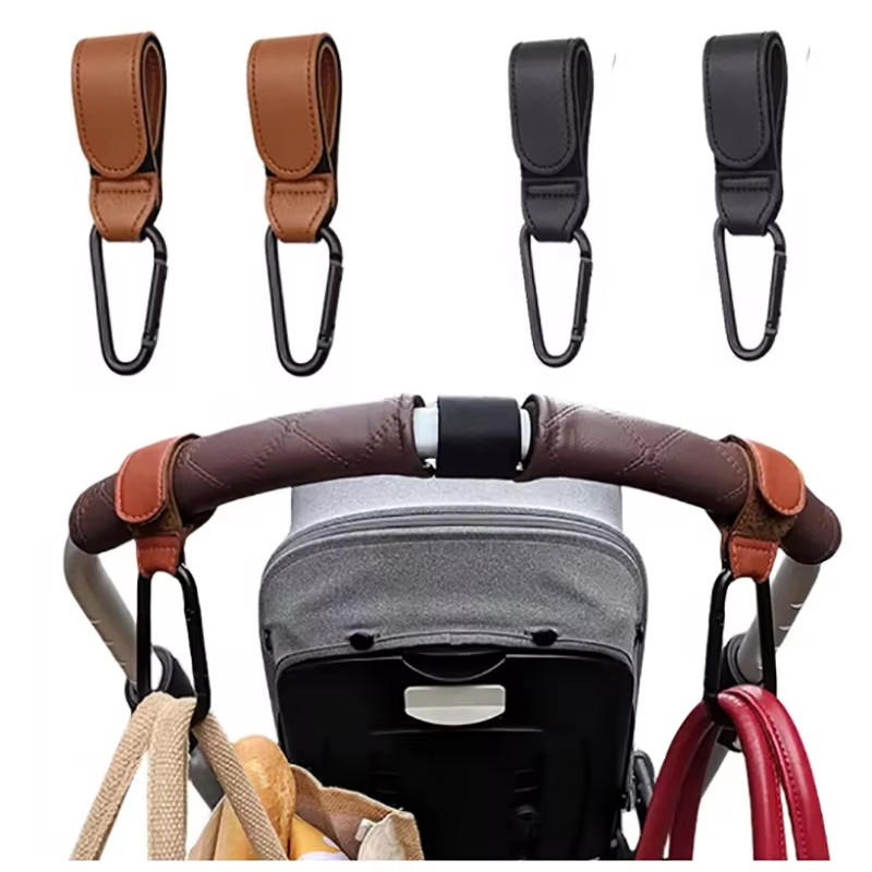 Travel Accessories For 10 Year Old Girl - Kinderwagen-Haken aus PU-Leder, Verstellbarer Organizer für