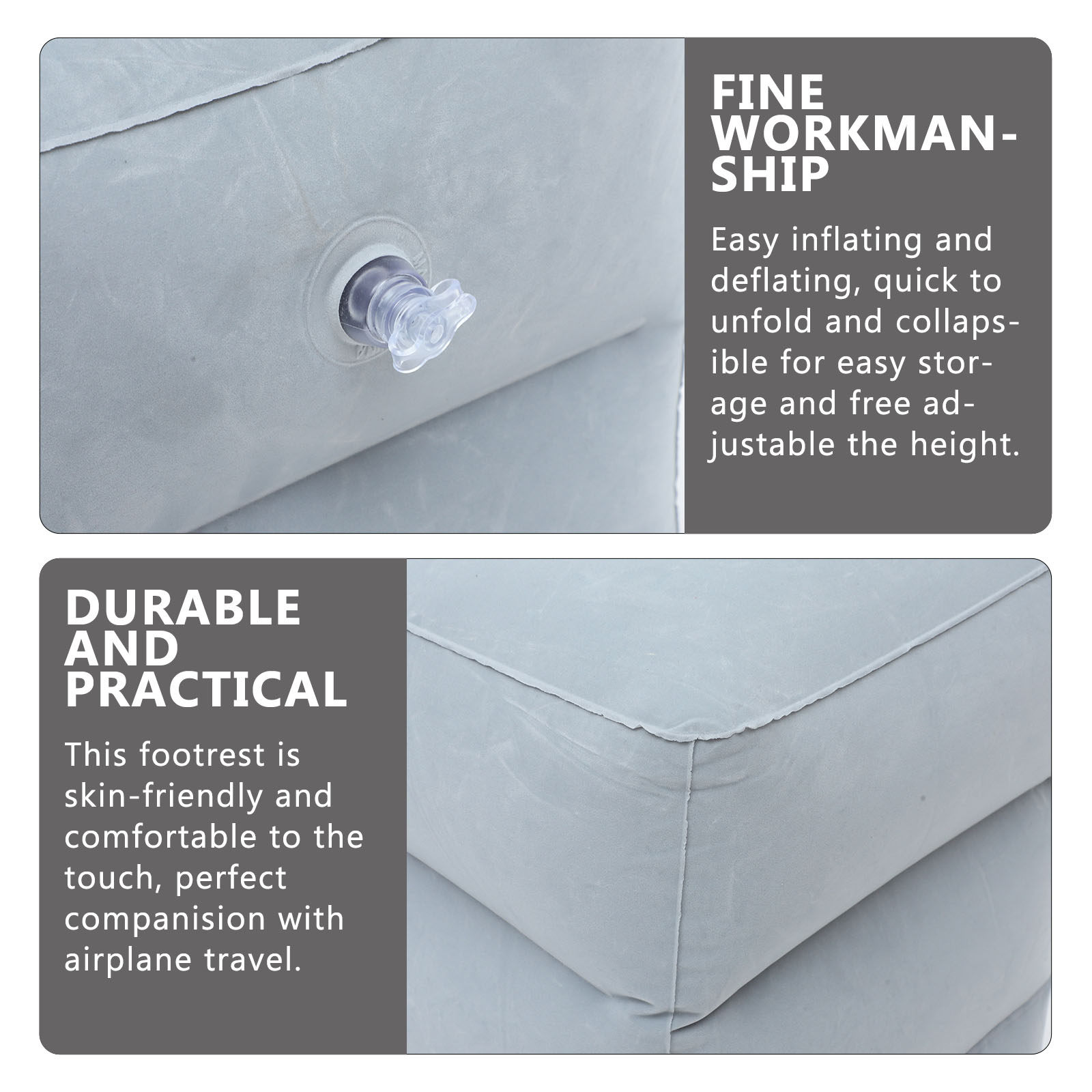 1 Set aufblasbares Fußstützkis – Travel Pillow Inflatable Bewertung und Preis